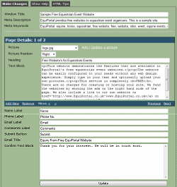 Sample configuration page